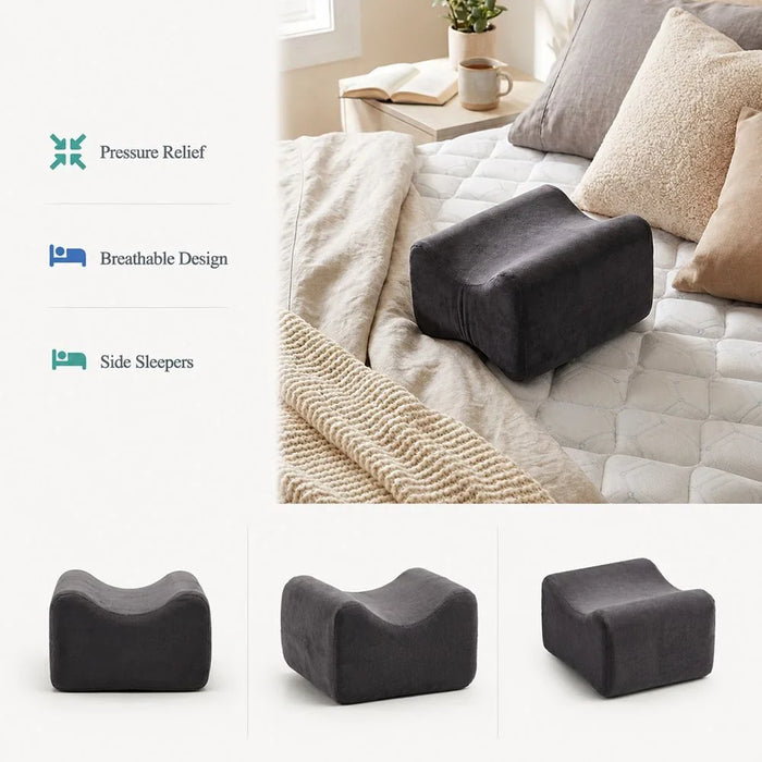 Knee Support Memory Foam Pillow, Navy, 20 x 25 x 12 cm, For Sleep Support