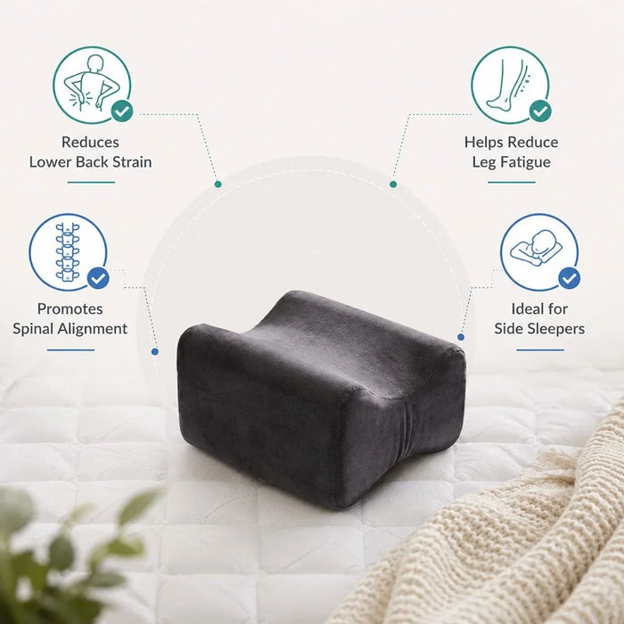 Knee Support Memory Foam Pillow, Navy, 20 x 25 x 12 cm, For Sleep Support