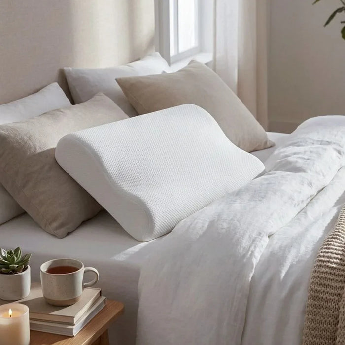 Wave Medium Firm Memory Foam Pillow for Sleep Support