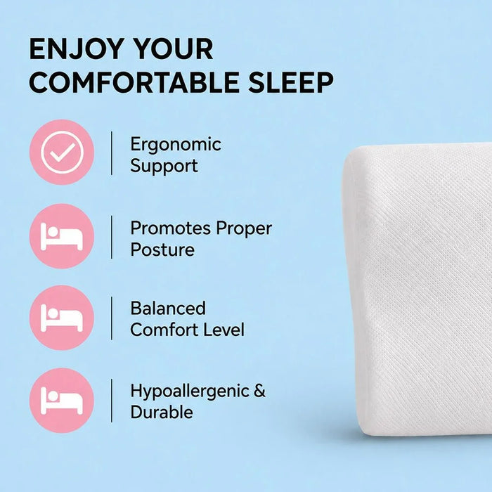 Wave Medium Firm Memory Foam Pillow for Sleep Support