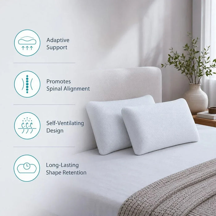 Mars Twin Medium Firm Foam Pillows for Sleep Support