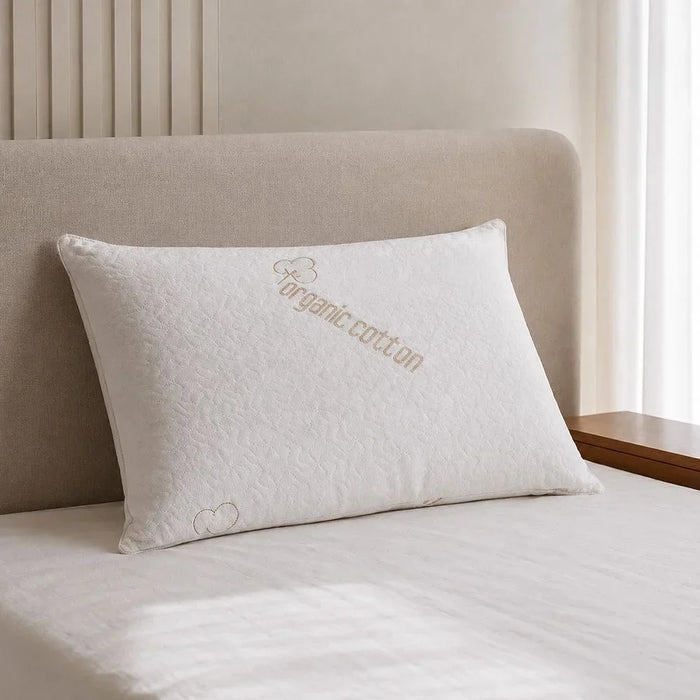 Organic Cotton Pillow - Beige, 50x70CM, For Sleep Support