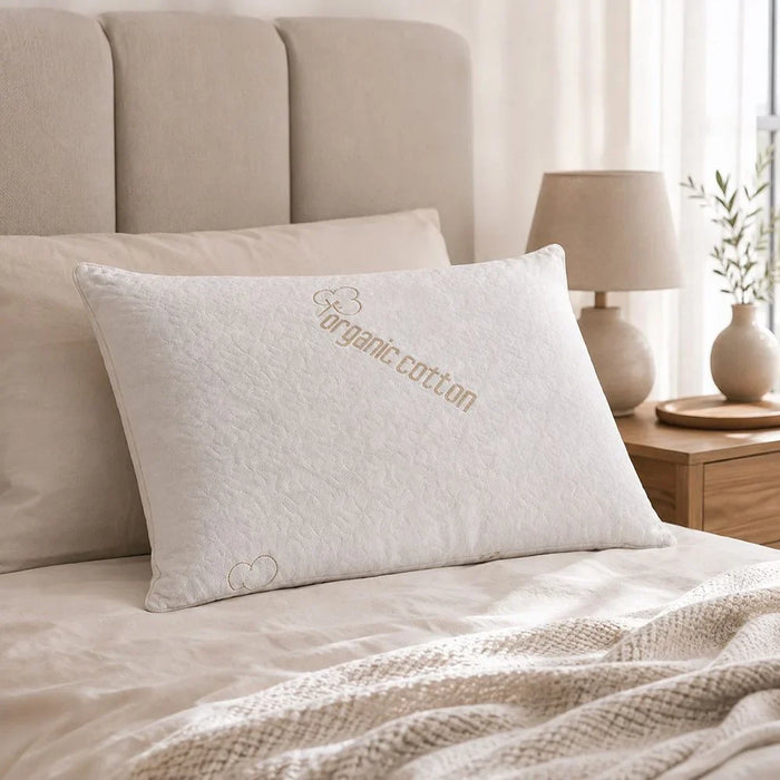 Organic Cotton Pillow - Beige, 50x70CM, For Sleep Support