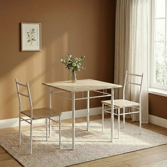 Viola 1 + 2 Dining Set | 3-Piece Comfortable Dining Set | Kitchen Dining Table With 2 Dining Chairs | Modern Design Furniture For Dining Room - Light Oak