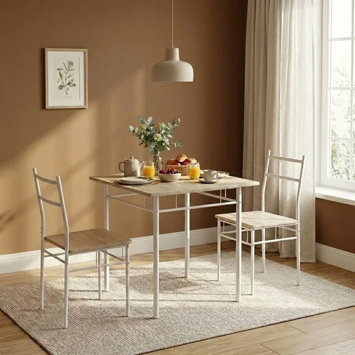 Viola 1 + 2 Dining Set | 3-Piece Comfortable Dining Set | Kitchen Dining Table With 2 Dining Chairs | Modern Design Furniture For Dining Room - Light Oak