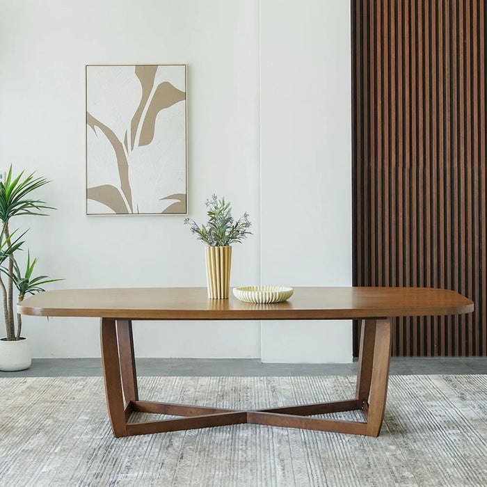 Artilla 1 + 10-Seater Wooden Dining Set - Walnut/Beige - With 2-Year Warranty