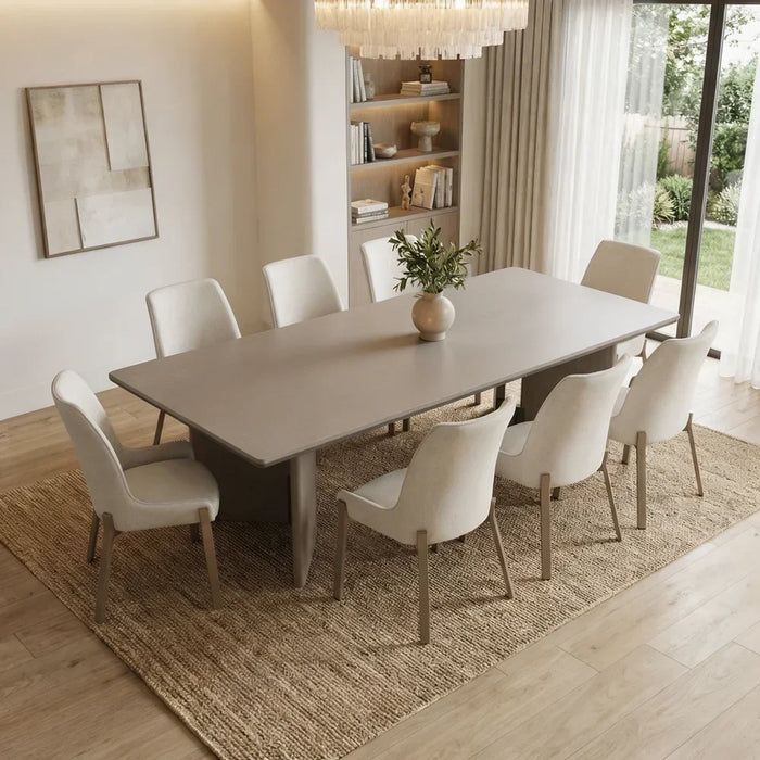 Libra 1 + 8 Dining Set -Dining Table Light Brown / Beige