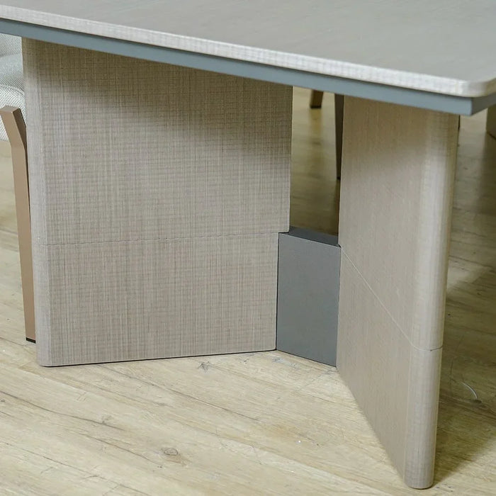 Libra 1 + 8 Dining Set -Dining Table Light Brown / Beige