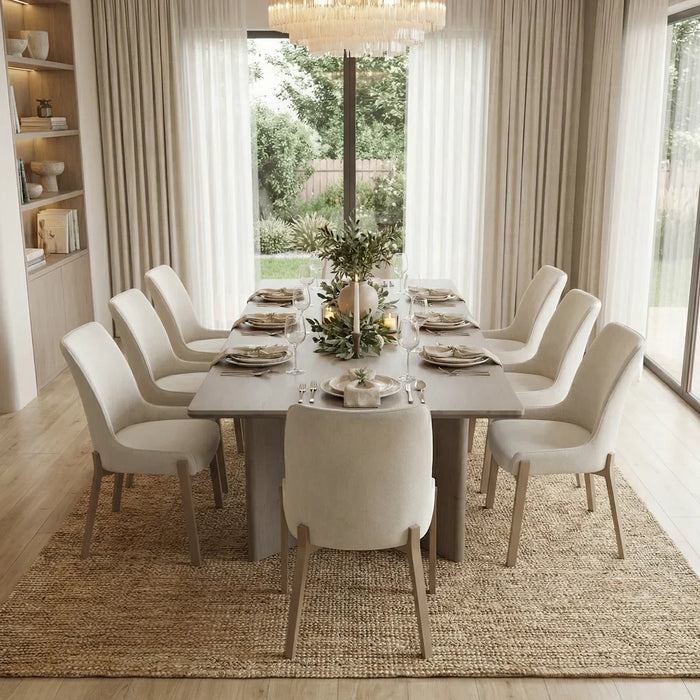 Libra 1 + 8 Dining Set -Dining Table Light Brown / Beige