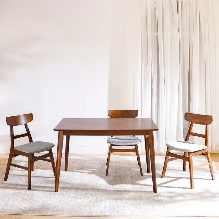 Balfour 1+4 Dining Set | 5-Piece Comfortable Dining Set | Kitchen Dining Table With 4 Dining Chairs | Modern Design Furniture For Dining Room Kitchen - Walnut