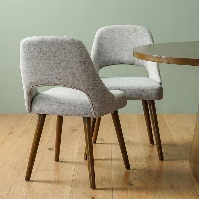 Gemma 1+6 Round Wooden Dining Set | 7-Piece Comfortable Dining Set | Kitchen Dining Table With 6 Dining Chairs | Modern Design Furniture For Dining Room - Antique Brown/Grey