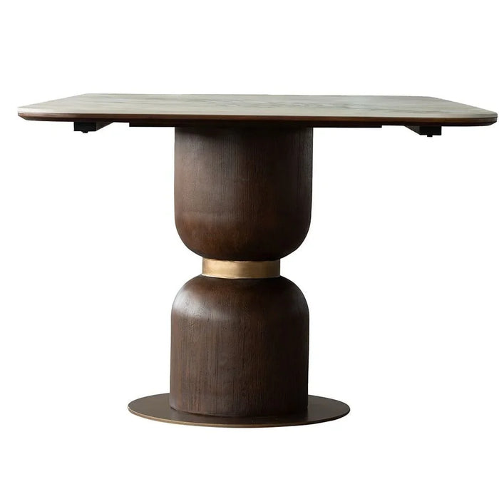 New AlHamra 8 Seater Stone Dining Table  | Sturdy Dining Table Without Chairs | Modern Design Desk Furniture For Kitchen And Dining Room L230xW108xH76cm - White/Green/Gold