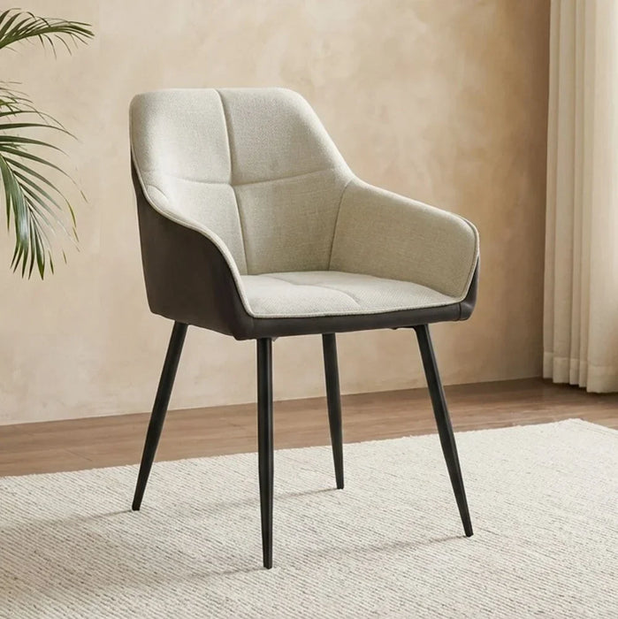 Elmont Dining Chair Set of 2 With PU Leather Upholstery |Sturdy Kitchen Dining Chairs Without Table Single Seater Modern Design Furniture For Dining Room L60xW56xH83.5cm