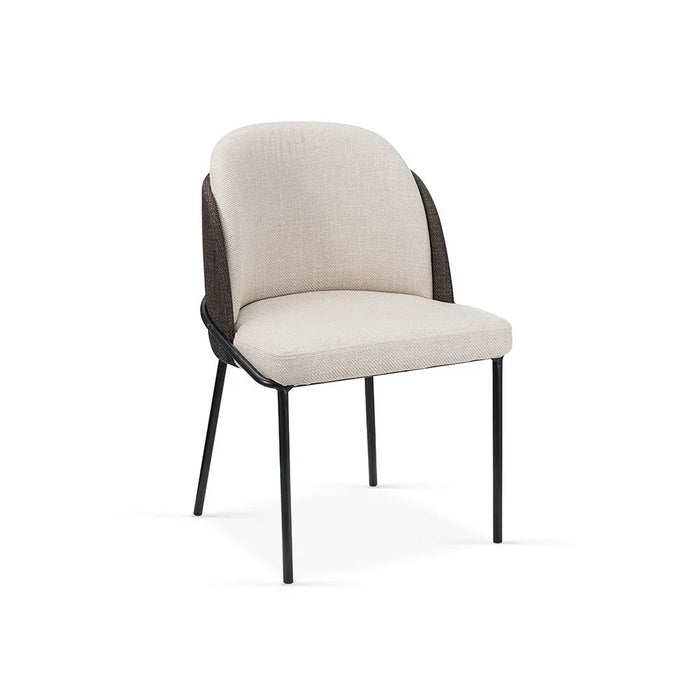 Mont Dining Chair Set of 2 With Fabric Upholstery |Sturdy Kitchen Dining Chairs Without Table Single Seater Modern Design Furniture For Dining Room L52xW50xH78cm-Beige/Brown
