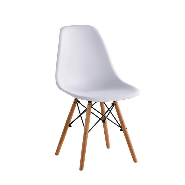 Stork Set of 2 Dining Chairs - White & Beech - Stylish Diningroom Furniture - Engineered Wood & Metal - Perfect for 2-Seater Dining Table - Modern Dining-Set for Home - Durable & Elegant Design - 2 Year Warranty