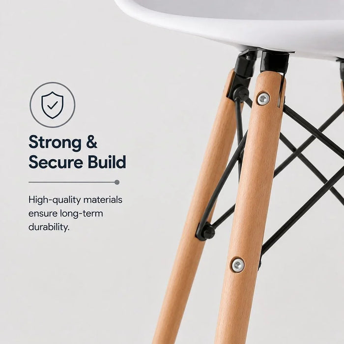 Stork Set of 2 Dining Chairs - White & Beech - Stylish Diningroom Furniture - Engineered Wood & Metal - Perfect for 2-Seater Dining Table - Modern Dining-Set for Home - Durable & Elegant Design - 2 Year Warranty