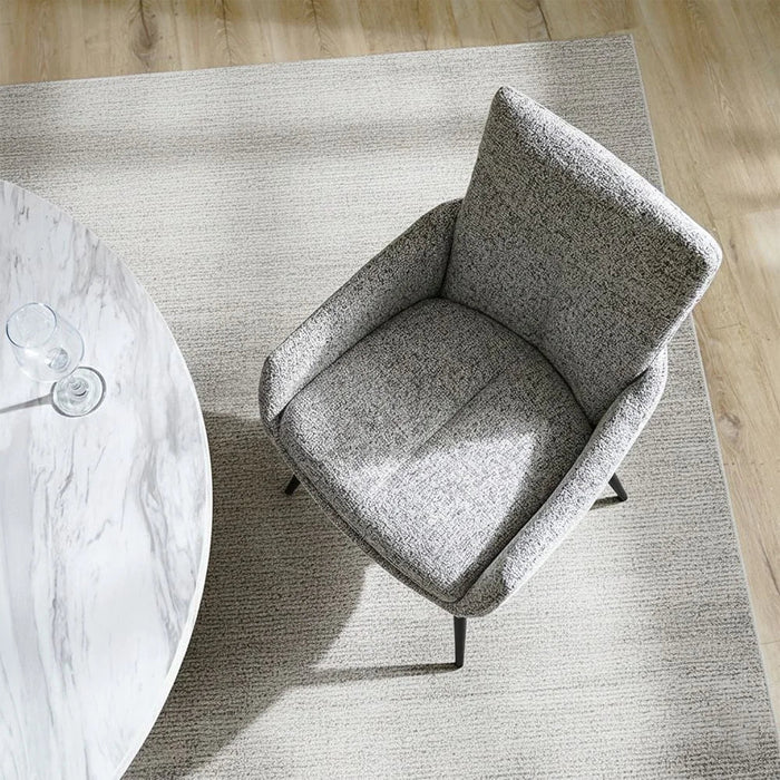 Hampton Dining Chair Set of 2 With Fabric Upholstery |Sturdy Kitchen Dining Chairs Without Table | Single Seater Modern Design Furniture For Dining Room L 63 x W 56 x H 84.5 cm-L.Grey