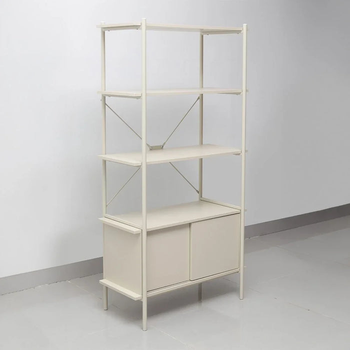 Milburn 4 Tier Display Cabinet With Storage Strong And Sturdy Home Kitchen Organiser Rack Modern Design Furniture For Dining Room Living Room Kitchen L 80x40x162.7 cm White