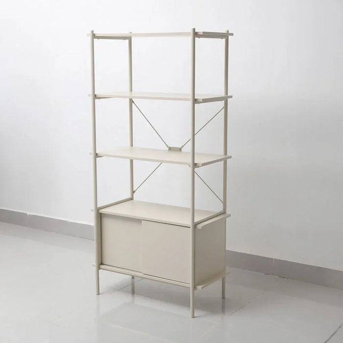 Milburn 4 Tier Display Cabinet With Storage Strong And Sturdy Home Kitchen Organiser Rack Modern Design Furniture For Dining Room Living Room Kitchen L 80x40x162.7 cm White