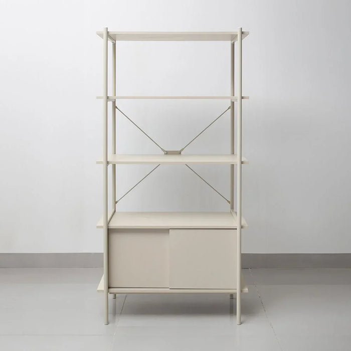 Milburn 4 Tier Display Cabinet With Storage Strong And Sturdy Home Kitchen Organiser Rack Modern Design Furniture For Dining Room Living Room Kitchen L 80x40x162.7 cm White