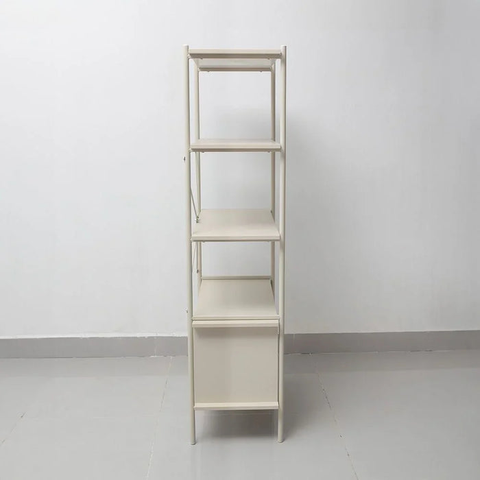 Milburn 4 Tier Display Cabinet With Storage Strong And Sturdy Home Kitchen Organiser Rack Modern Design Furniture For Dining Room Living Room Kitchen L 80x40x162.7 cm White