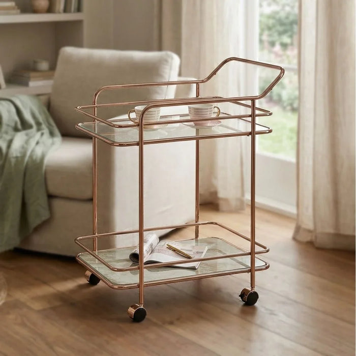 Hartin 2 Tier Serving Trolley- Champagne