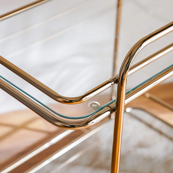 Hartin 2 Tier Serving Trolley- Champagne