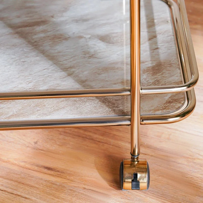 Hartin 2 Tier Serving Trolley- Champagne