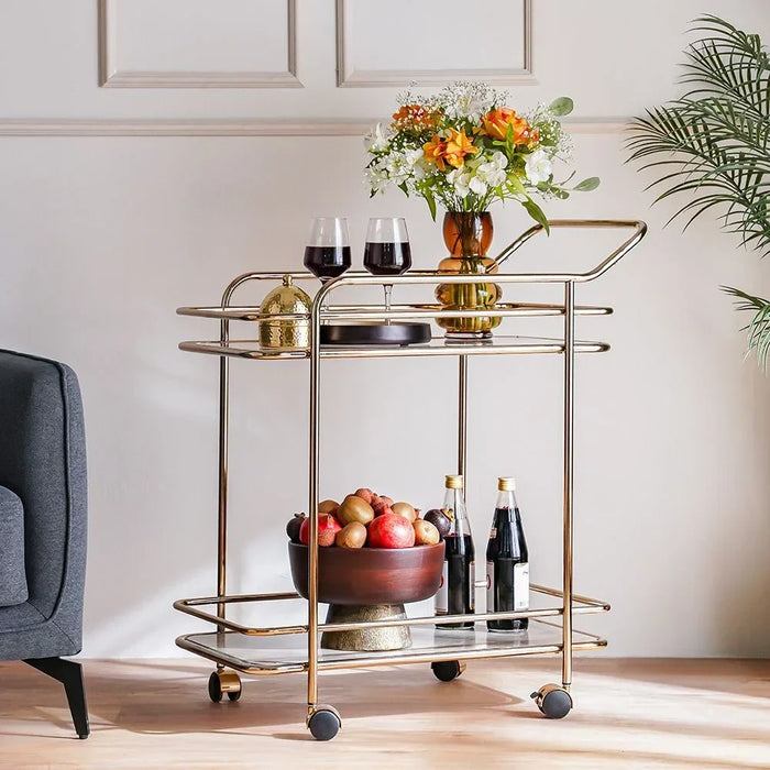 Hartin 2 Tier Serving Trolley- Champagne