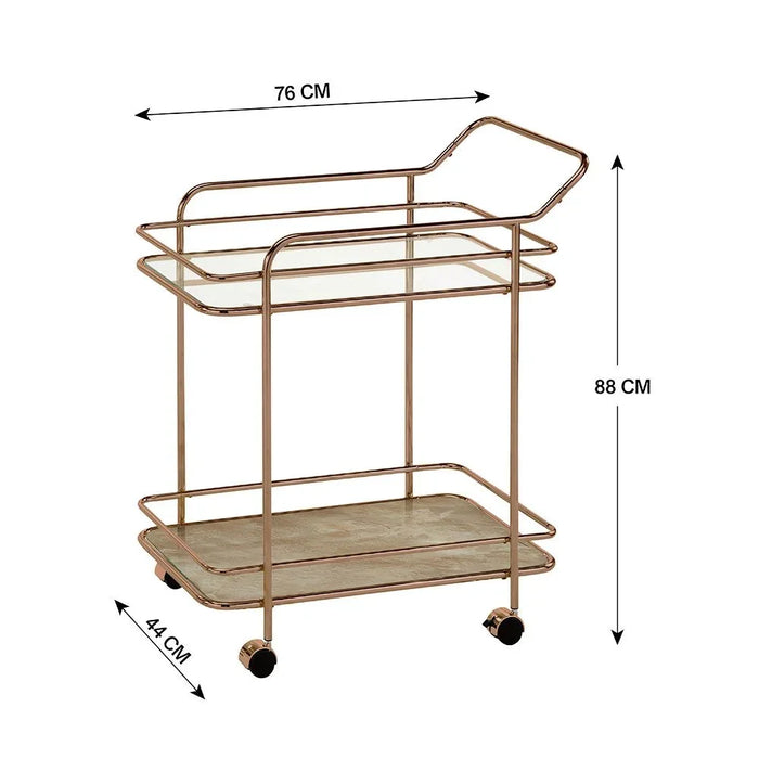 Hartin 2 Tier Serving Trolley- Champagne