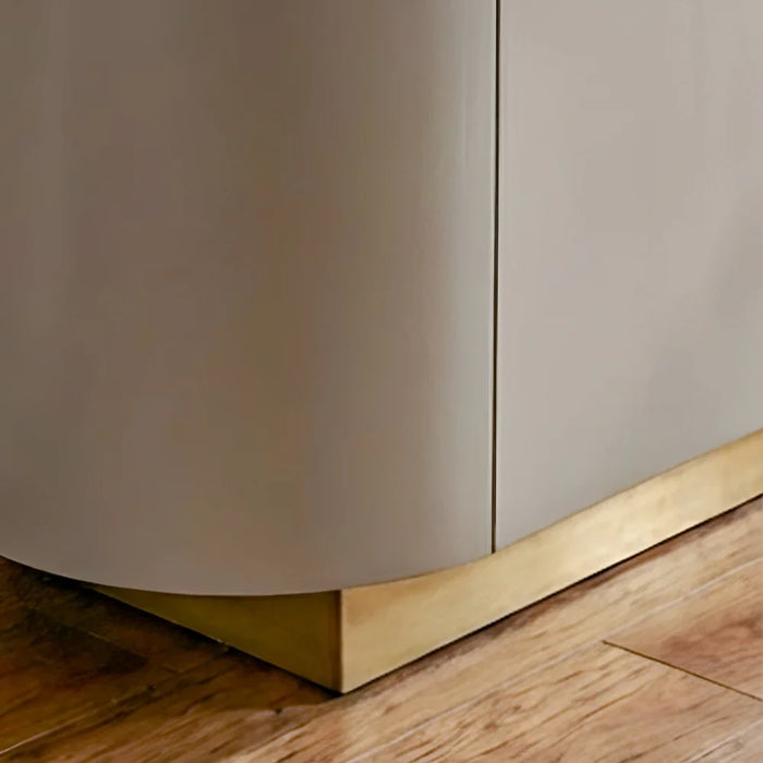 AlLayal Marble Top Buffet Cabinet | Strong And Sturdy Kitchen Organiser Rack | Modern Design Sideboard Cabinet Side Board For Dining Room Bar Kitchen L180xW45xH80cm - Brown/Brushed Gold