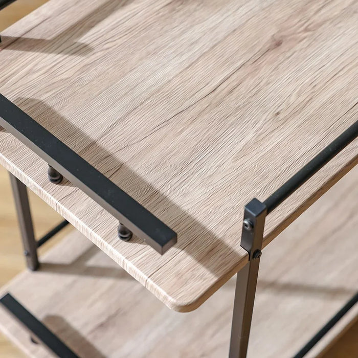 Acron Serving Trolley - Stylish Oak Grey/Black Engineered Wood Dining Room Furniture, Ideal for Serving & Storage, Size: L61xW40xH76cm, Ideal for Modern Homes