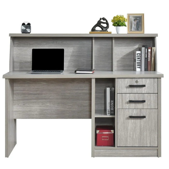 Neptune Study Desk Computer Table Office Desk Workstation Modern PC Laptop Gaming Table Wooden Study Table For Home Office Made In Malaysia L 150 x W 70 x H 115.1 cm Grey Oak