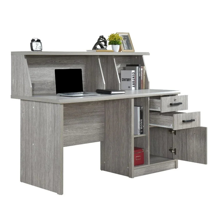 Neptune Study Desk Computer Table Office Desk Workstation Modern PC Laptop Gaming Table Wooden Study Table For Home Office Made In Malaysia L 150 x W 70 x H 115.1 cm Grey Oak