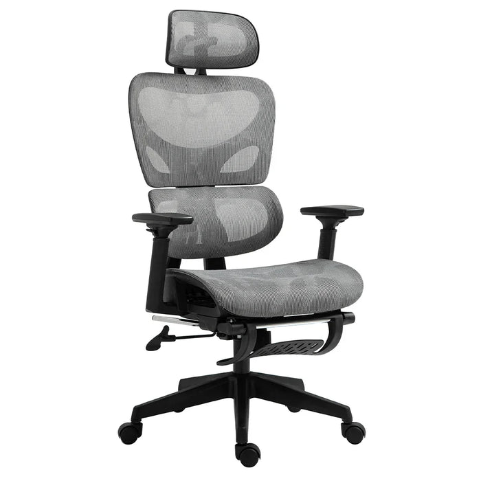 Britanica Office Chair High Back Ergonomic Gaming Chair Modern Home Desk Computer Chair 360° Swivel Office Chairs Adjustable Lumbar Support L 65 x W 63 x H 122 cm Grey