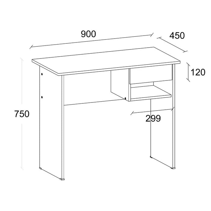 Maura Computer Table Office Desk Workstation Modern PC Laptop Gaming Table Wooden Study Table For Home Office L 90 x W 45 x H 75 cm Columbia