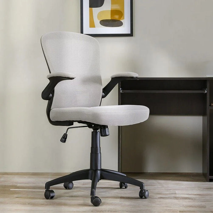 Alorica Office Chair Mid Back Ergonomic Gaming Chair Modern Home Desk Computer Chair 360° Swivel Office Chairs Adjustable Lumbar Support L 61 x W 62 x H 95 cm Light Grey