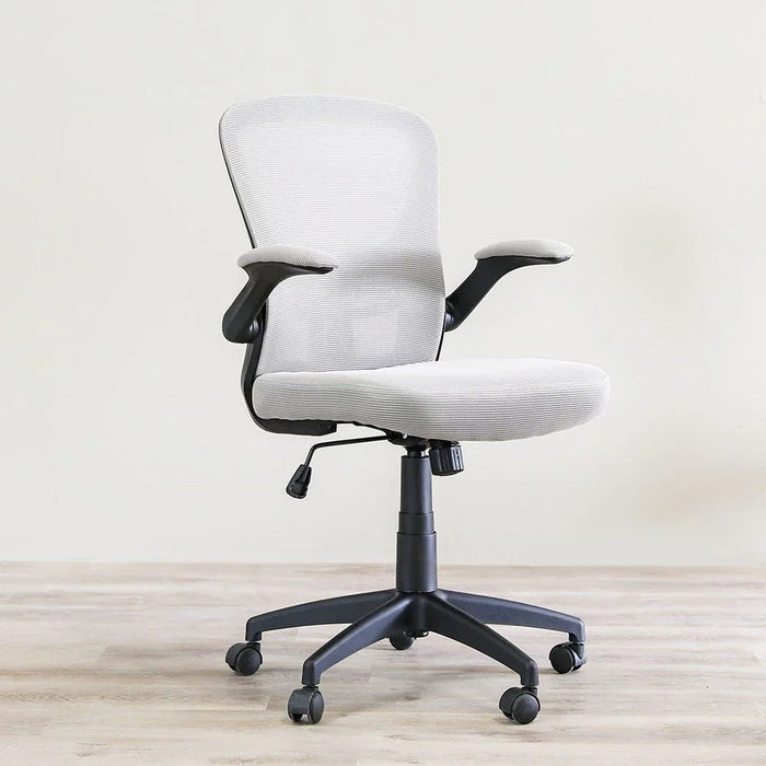 Alorica Office Chair Mid Back Ergonomic Gaming Chair Modern Home Desk Computer Chair 360° Swivel Office Chairs Adjustable Lumbar Support L 61 x W 62 x H 95 cm Light Grey
