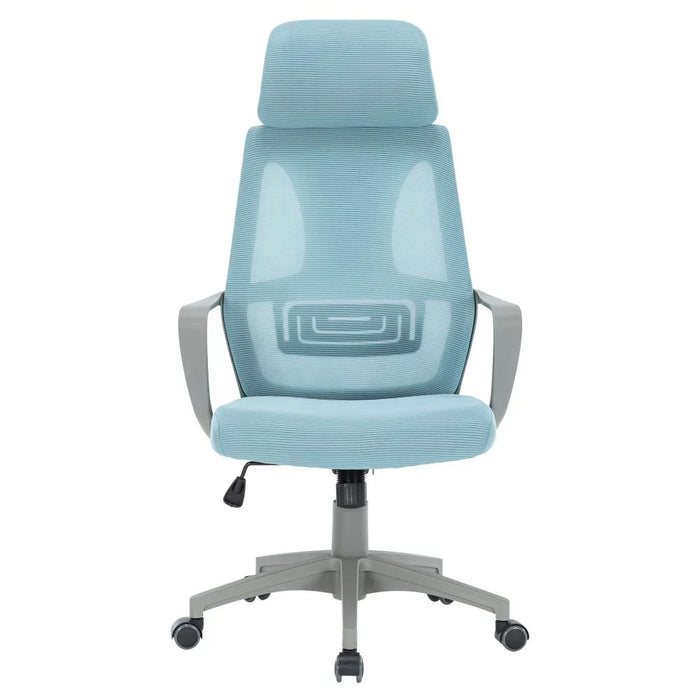Baston High Back Office Chair Ergonomic Office Chair | Modern Desk Computer Chair | Swivel Office Chair | Adjustable Height Chair L61xW60xH117-127cm - Blue