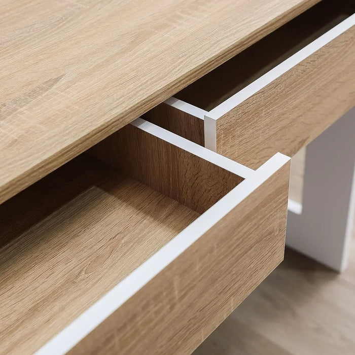 Tecno Study Desk Computer Table Office Desk Workstation Modern PC Laptop Gaming Table Wooden Study Table For Home Office L 120.5 x W 70 x H 77.5 cm White Oak & White