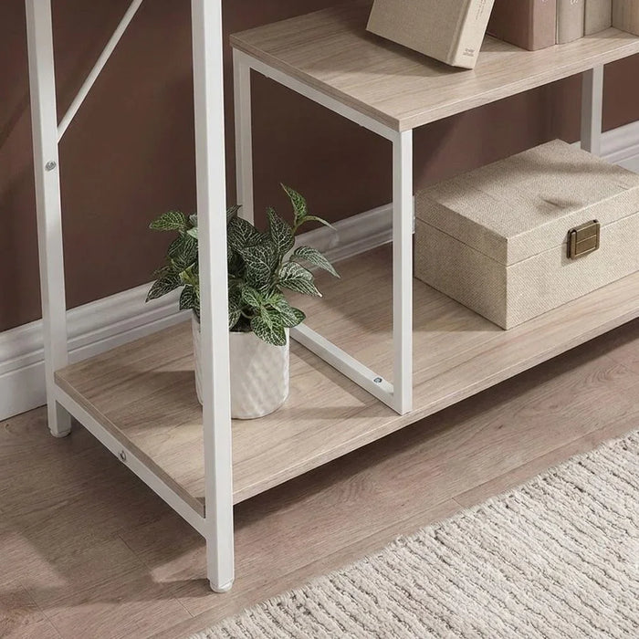 Mineo Bookcase/Display Cabinet Modern Design Organiser Cupboard Multifunctional Display Rack Bookcase For Home Office L 124x54x171 cm  Ash White