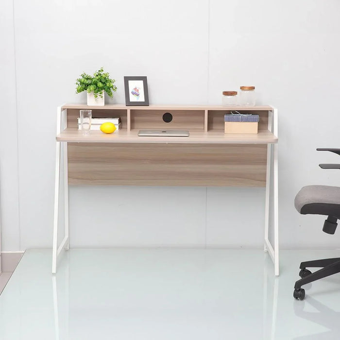Gracyn Study Desk Computer Table Office Desk Workstation Modern PC Laptop Gaming Table Wooden Study Table For Home Office Ash White
