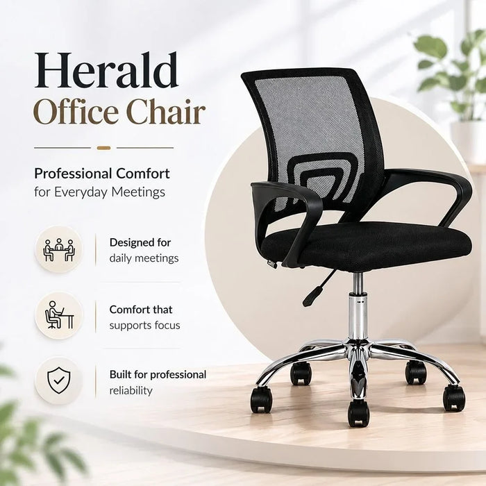 Herald Office Chair - Black/Chrome