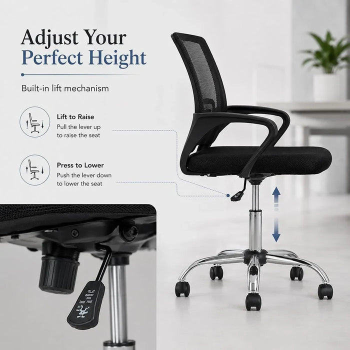 Herald Office Chair - Black/Chrome