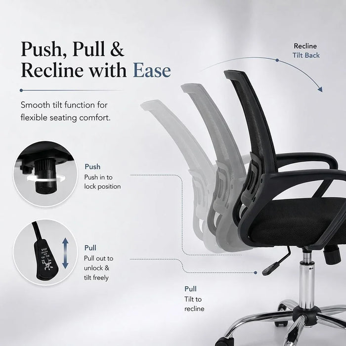 Herald Office Chair - Black/Chrome