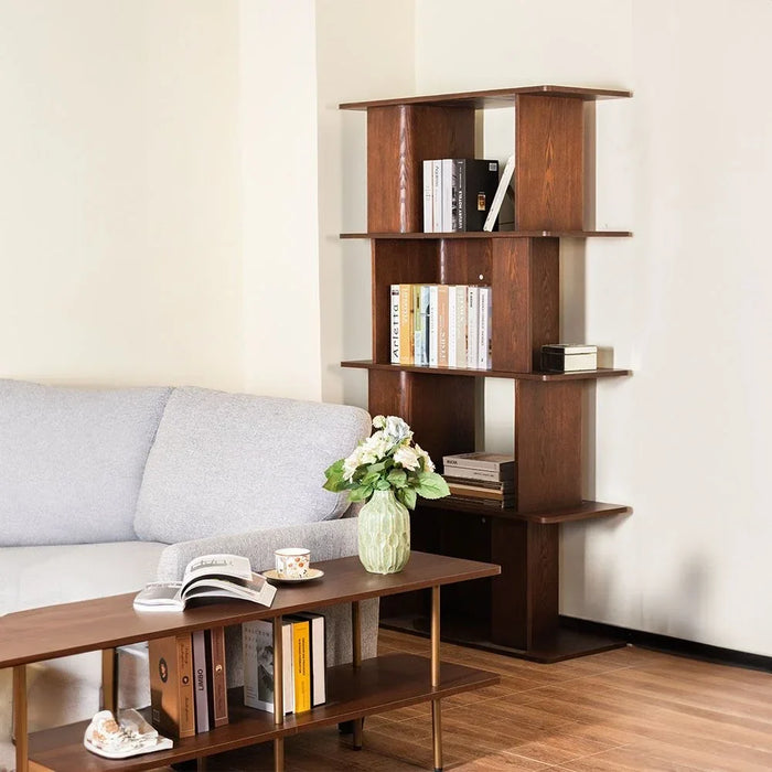 Alhamra Bookcase/Display Cabinet | Modern Design Organiser Cupboard | Multifunctional Display Rack Book Case For Home L100xW40xH180cm - Dark Brown