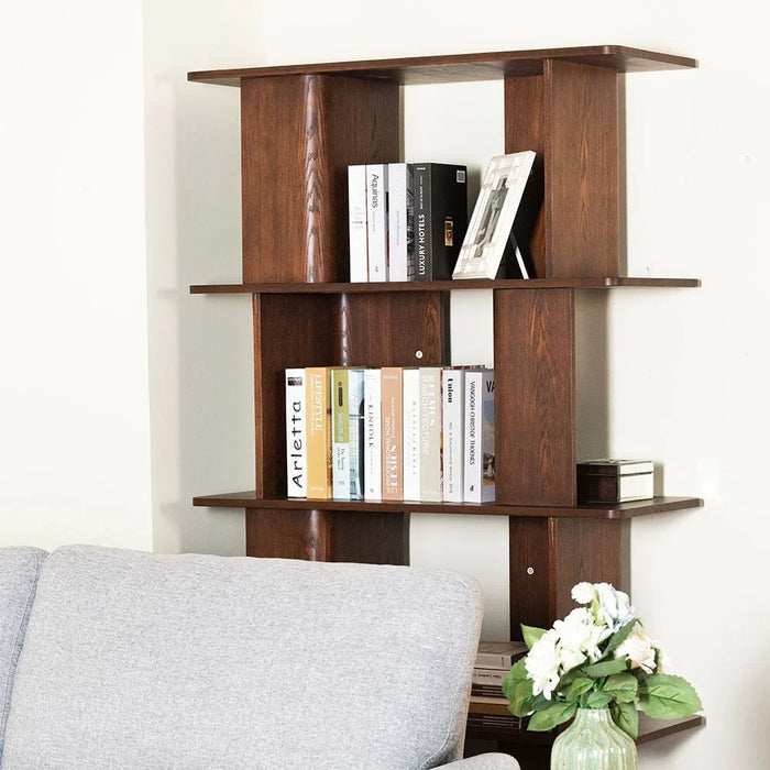Alhamra Bookcase/Display Cabinet | Modern Design Organiser Cupboard | Multifunctional Display Rack Book Case For Home L100xW40xH180cm - Dark Brown