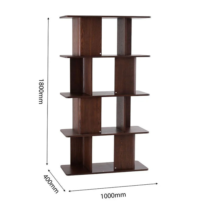 Alhamra Bookcase/Display Cabinet | Modern Design Organiser Cupboard | Multifunctional Display Rack Book Case For Home L100xW40xH180cm - Dark Brown