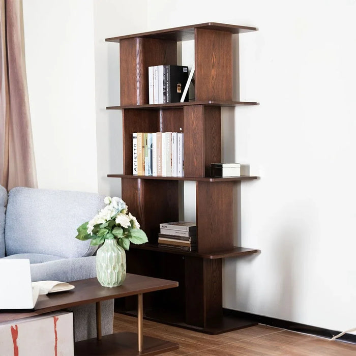 Alhamra Bookcase/Display Cabinet | Modern Design Organiser Cupboard | Multifunctional Display Rack Book Case For Home L100xW40xH180cm - Dark Brown