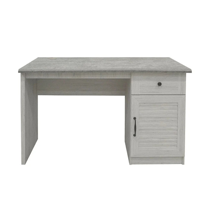 Zenith 1-Door And 1 Drawer Study Desk Writing Desk With Storage Modern office Desk Compact Desk For Home office Bedroom Study Room Stylish Desk - White Oak And Cement